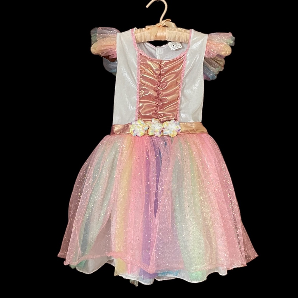 Spirit Halloween Unicorn Pony Princess Costume Girls Med 8 to 10 Dress Rainbow